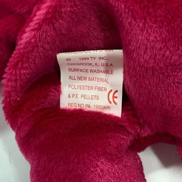 TY Beanie Babies Valentina Valentine's Day Bear Pink Plush 8" With Original Tags - Picture 4 of 7